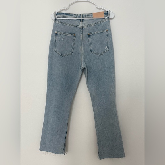 Zara Light Blue Straight Leg Jeans High Waist - Picture 4 of 6